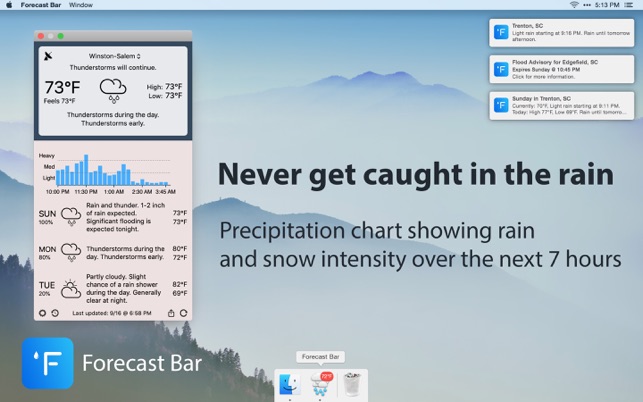 Forecast bar mac app radar not working now